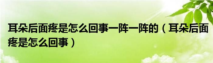 耳朵后面疼是怎么回事一陣一陣的（耳朵后面疼是怎么回事）