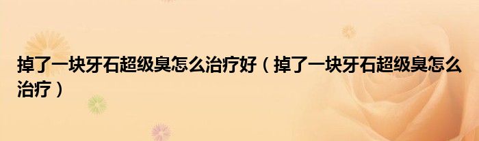 掉了一塊牙石超級臭怎么治療好（掉了一塊牙石超級臭怎么治療）