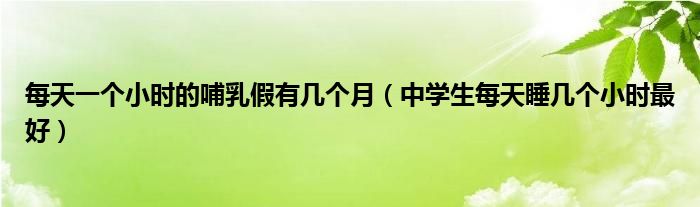 每天一個小時的哺乳假有幾個月（中學(xué)生每天睡幾個小時最好）