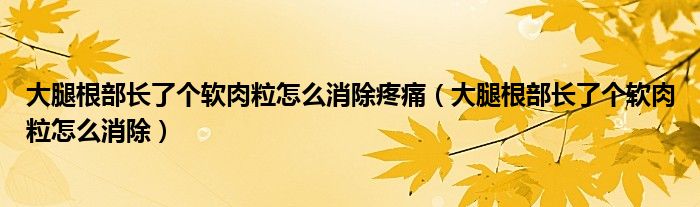 大腿根部長了個軟肉粒怎么消除疼痛（大腿根部長了個軟肉粒怎么消除）