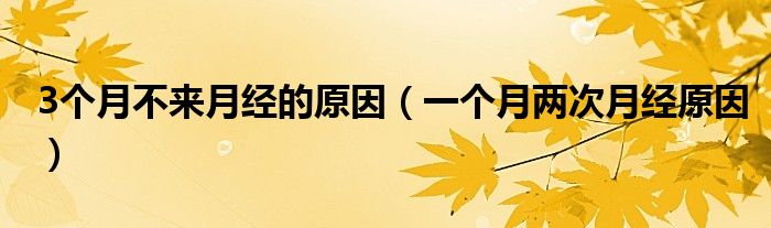 3個(gè)月不來月經(jīng)的原因（一個(gè)月兩次月經(jīng)原因）