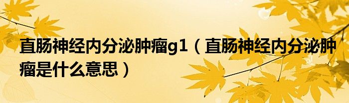 直腸神經(jīng)內(nèi)分泌腫瘤g1（直腸神經(jīng)內(nèi)分泌腫瘤是什么意思）