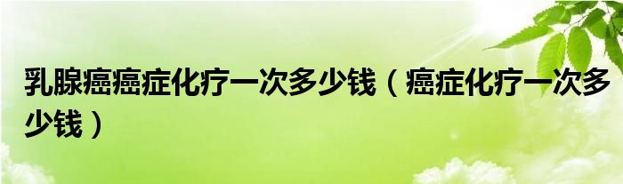 乳腺癌癌癥化療一次多少錢（癌癥化療一次多少錢）