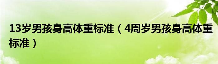 13歲男孩身高體重標(biāo)準(zhǔn)（4周歲男孩身高體重標(biāo)準(zhǔn)）