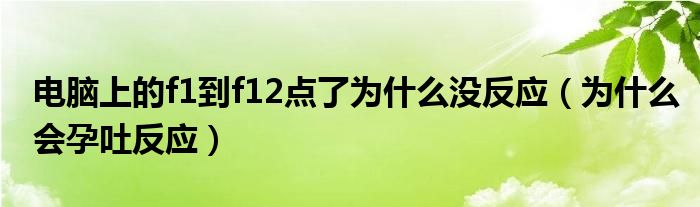 電腦上的f1到f12點了為什么沒反應（為什么會孕吐反應）