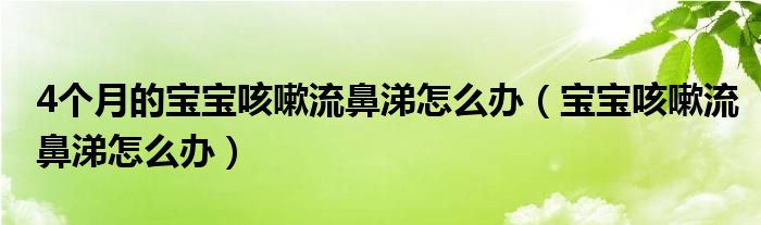 4個月的寶寶咳嗽流鼻涕怎么辦（寶寶咳嗽流鼻涕怎么辦）