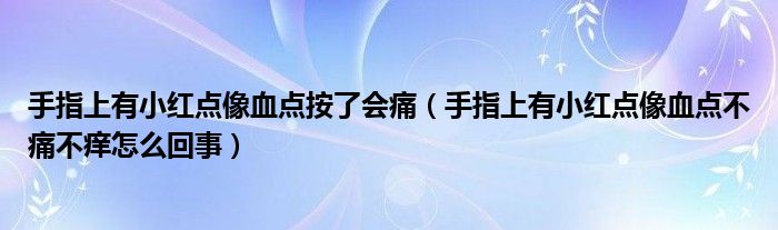 手指上有小紅點(diǎn)像血點(diǎn)按了會(huì)痛（手指上有小紅點(diǎn)像血點(diǎn)不痛不癢怎么回事）