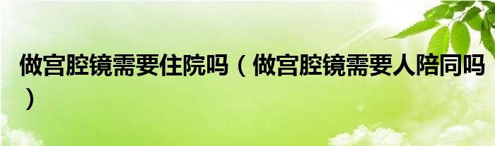 做宮腔鏡需要住院?jiǎn)幔ㄗ鰧m腔鏡需要人陪同嗎）