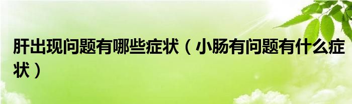 肝出現(xiàn)問題有哪些癥狀（小腸有問題有什么癥狀）