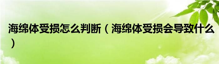 海綿體受損怎么判斷（海綿體受損會(huì)導(dǎo)致什么）