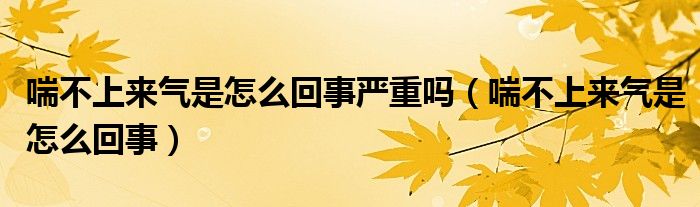 喘不上來(lái)氣是怎么回事嚴(yán)重嗎（喘不上來(lái)氣是怎么回事）