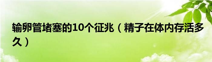 輸卵管堵塞的10個征兆（精子在體內(nèi)存活多久）