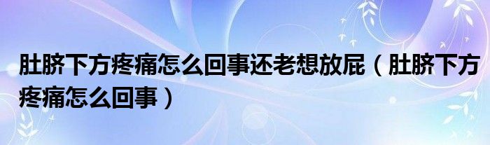 肚臍下方疼痛怎么回事還老想放屁（肚臍下方疼痛怎么回事）