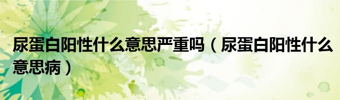 尿蛋白陽性什么意思嚴重嗎（尿蛋白陽性什么意思?。?class='thumb lazy' /></a>
		    <header>
		<h2><a  href=