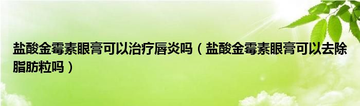 鹽酸金霉素眼膏可以治療唇炎嗎（鹽酸金霉素眼膏可以去除脂肪粒嗎）