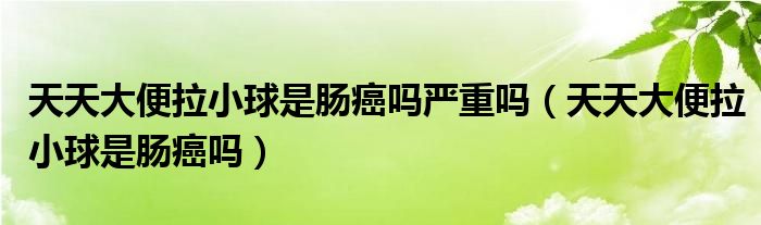 天天大便拉小球是腸癌嗎嚴(yán)重嗎（天天大便拉小球是腸癌嗎）