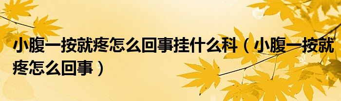 小腹一按就疼怎么回事掛什么科（小腹一按就疼怎么回事）