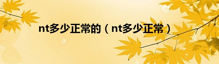 nt多少正常的（nt多少正常）