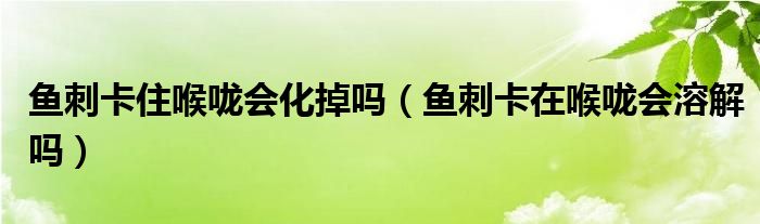 魚刺卡住喉嚨會化掉嗎（魚刺卡在喉嚨會溶解嗎）