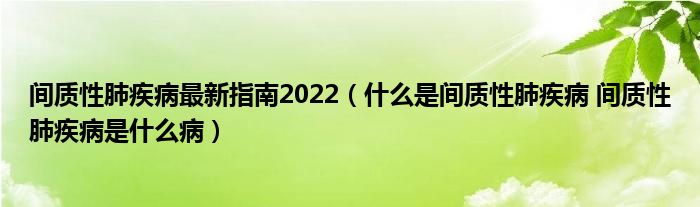 間質性肺疾病最新指南2022（什么是間質性肺疾病 間質性肺疾病是什么?。?class='thumb lazy' /></a>
		    <header>
		<h2><a  href=