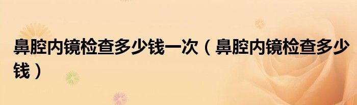 鼻腔內(nèi)鏡檢查多少錢一次（鼻腔內(nèi)鏡檢查多少錢）