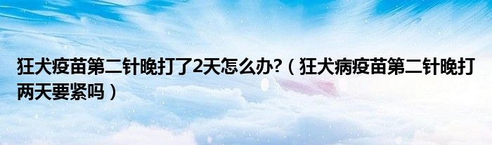 狂犬疫苗第二針晚打了2天怎么辦?（狂犬病疫苗第二針晚打兩天要緊嗎）