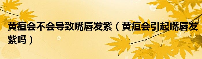 黃疸會(huì)不會(huì)導(dǎo)致嘴唇發(fā)紫（黃疸會(huì)引起嘴唇發(fā)紫嗎）