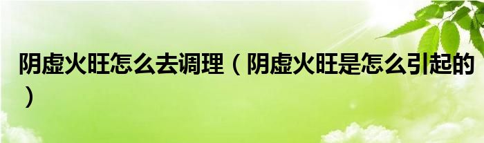 陰虛火旺怎么去調(diào)理（陰虛火旺是怎么引起的）