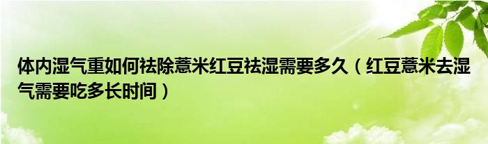 體內(nèi)濕氣重如何祛除薏米紅豆祛濕需要多久（紅豆薏米去濕氣需要吃多長時(shí)間）