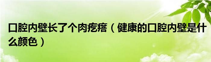 口腔內(nèi)壁長了個(gè)肉疙瘩（健康的口腔內(nèi)壁是什么顏色）