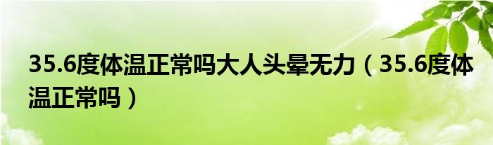 35.6度體溫正常嗎大人頭暈無力（35.6度體溫正常嗎）