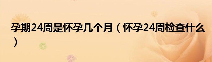 孕期24周是懷孕幾個(gè)月（懷孕24周檢查什么）