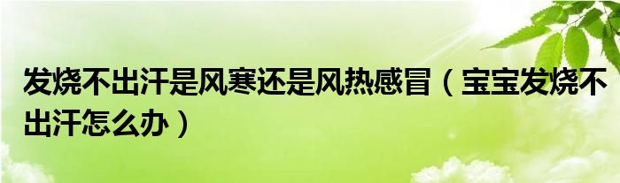 發(fā)燒不出汗是風(fēng)寒還是風(fēng)熱感冒（寶寶發(fā)燒不出汗怎么辦）