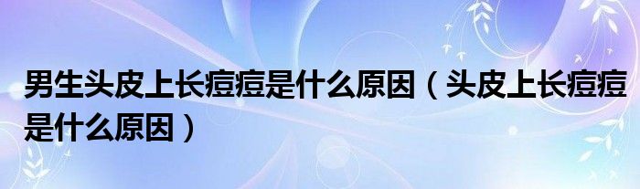 男生頭皮上長(zhǎng)痘痘是什么原因（頭皮上長(zhǎng)痘痘是什么原因）