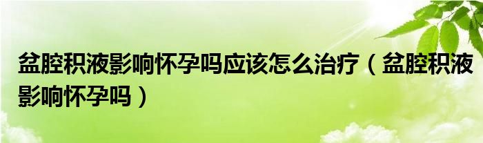 盆腔積液影響懷孕嗎應(yīng)該怎么治療（盆腔積液影響懷孕嗎）