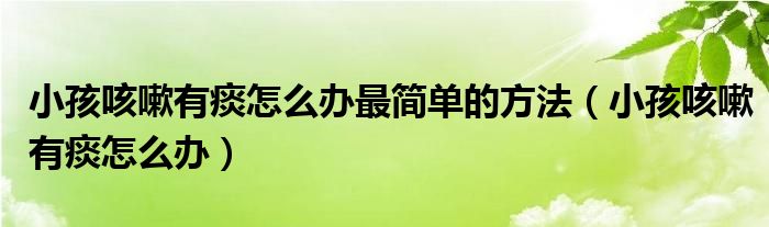 小孩咳嗽有痰怎么辦最簡(jiǎn)單的方法（小孩咳嗽有痰怎么辦）