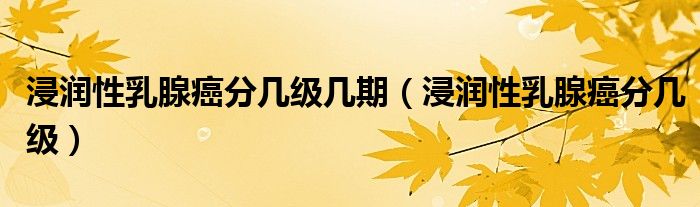 浸潤(rùn)性乳腺癌分幾級(jí)幾期（浸潤(rùn)性乳腺癌分幾級(jí)）