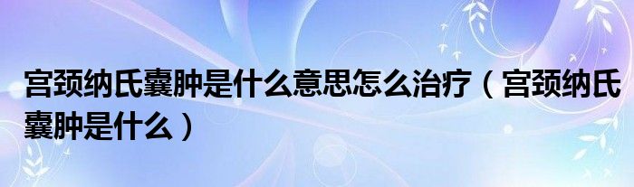 宮頸納氏囊腫是什么意思怎么治療（宮頸納氏囊腫是什么）