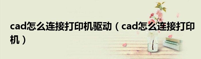 cad怎么連接打印機驅(qū)動（cad怎么連接打印機）