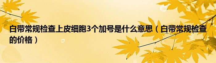 白帶常規(guī)檢查上皮細胞3個加號是什么意思（白帶常規(guī)檢查的價格）