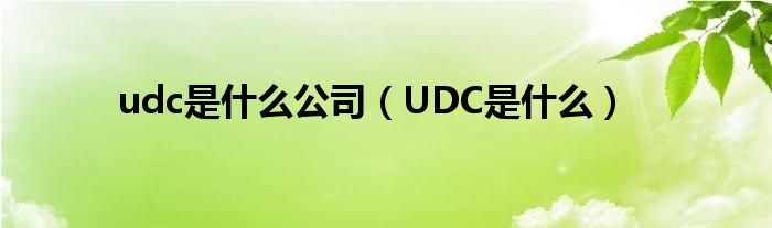 udc是什么公司（UDC是什么）