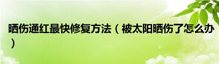 曬傷通紅最快修復方法（被太陽曬傷了怎么辦）