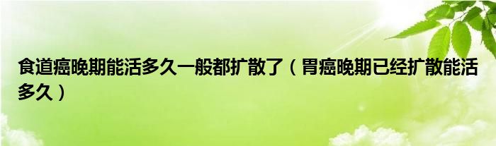 食道癌晚期能活多久一般都擴散了（胃癌晚期已經(jīng)擴散能活多久）