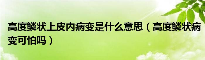 高度鱗狀上皮內(nèi)病變是什么意思（高度鱗狀病變可怕嗎）