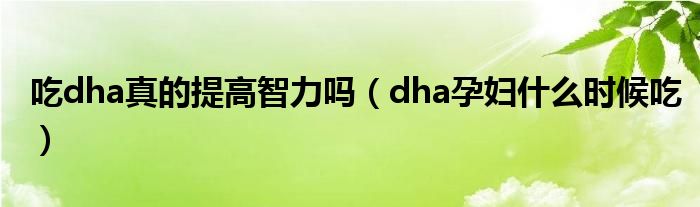 吃dha真的提高智力嗎（dha孕婦什么時候吃）