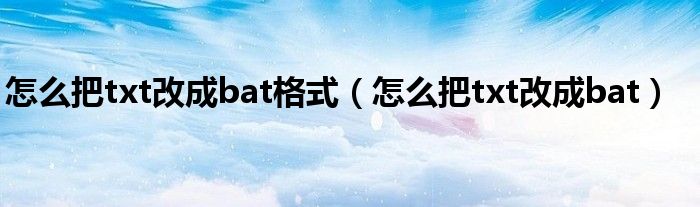 怎么把txt改成bat格式（怎么把txt改成bat）