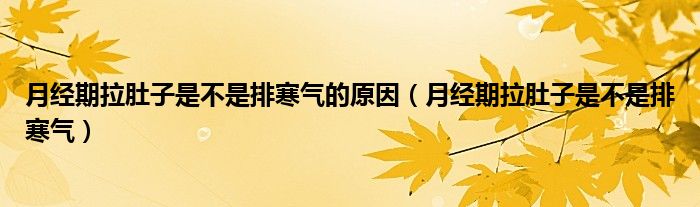 月經(jīng)期拉肚子是不是排寒氣的原因（月經(jīng)期拉肚子是不是排寒氣）