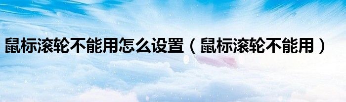 鼠標(biāo)滾輪不能用怎么設(shè)置（鼠標(biāo)滾輪不能用）