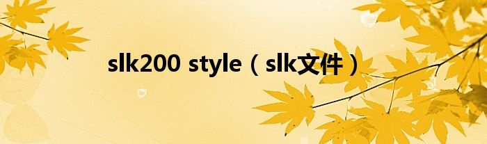 slk200 style（slk文件）