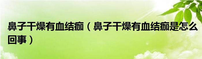 鼻子干燥有血結(jié)痂（鼻子干燥有血結(jié)痂是怎么回事）